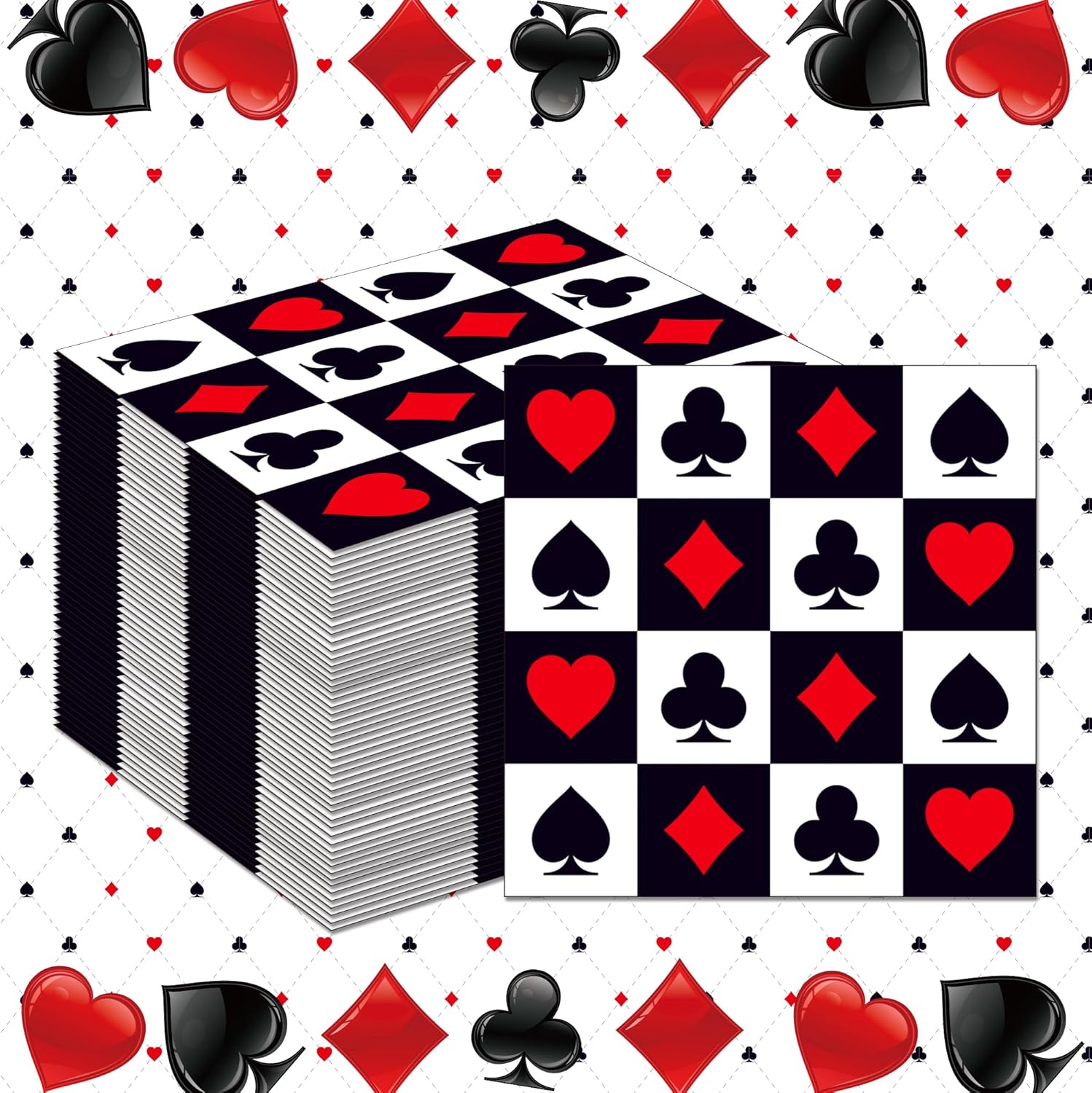 Party Games No Supplies - 20/40/60/80 adet Casino tema Poker peçeteler