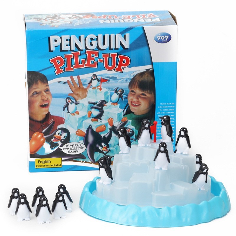 Party Games Kids Indoor - Buzdağı Yığılmış Penguen Dengeli Oyuncaklar Tahta