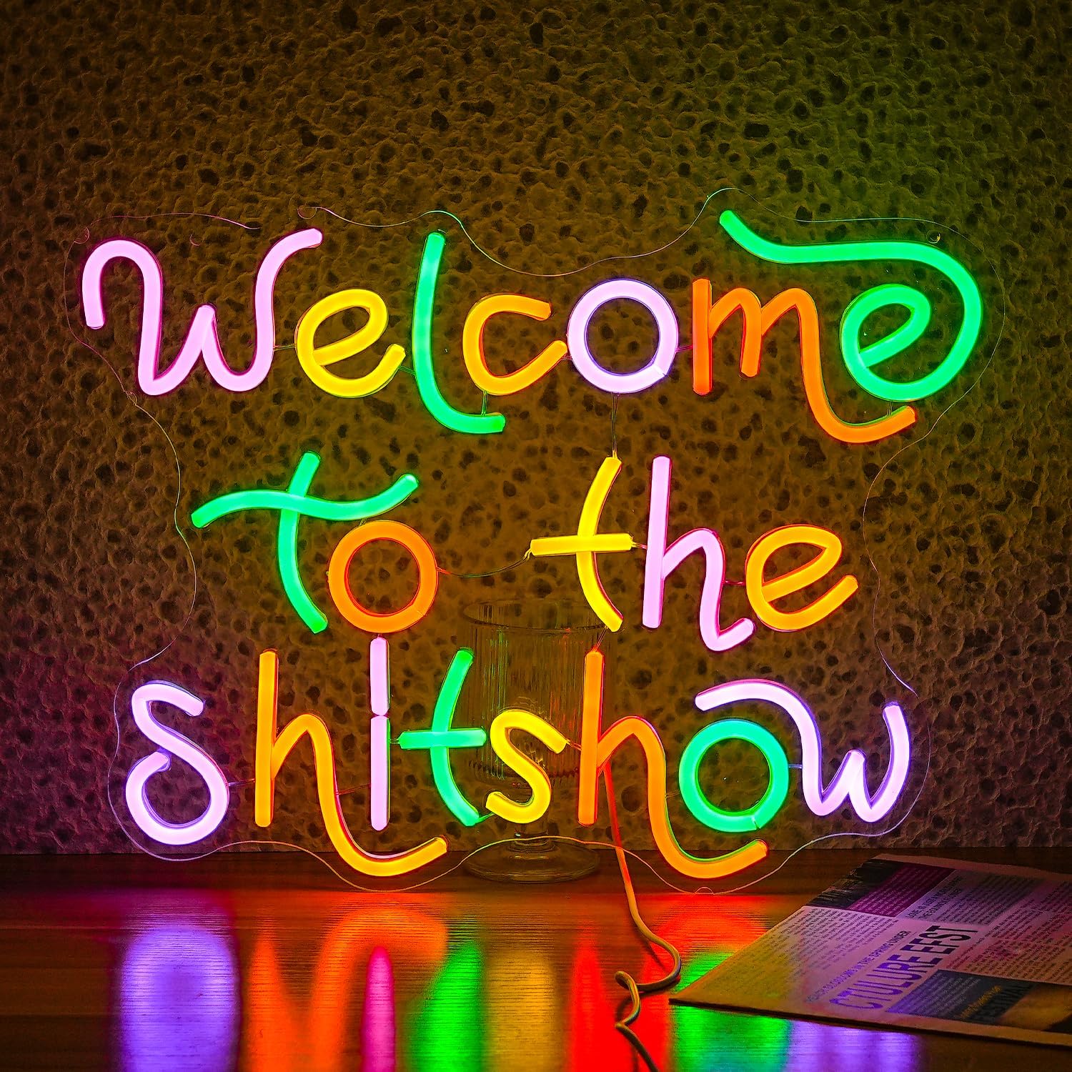 Party Games Quotes - Hoş Geldiniz The Shitshow Neon Tabela